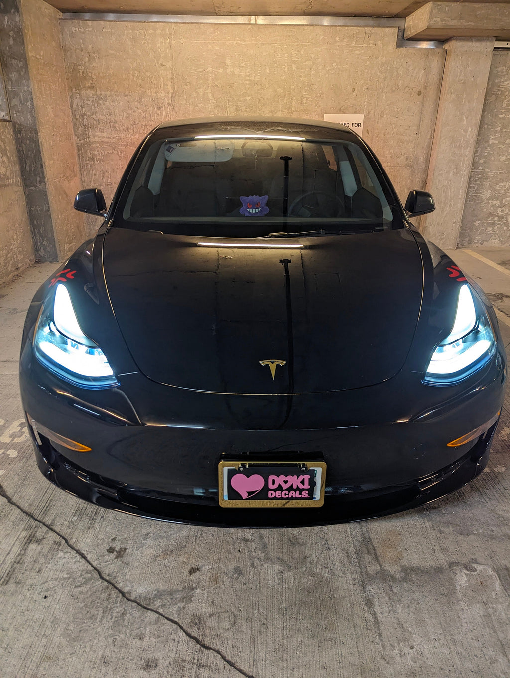 Angry Anime Face Vinyl Decal Sticker for Car headlights